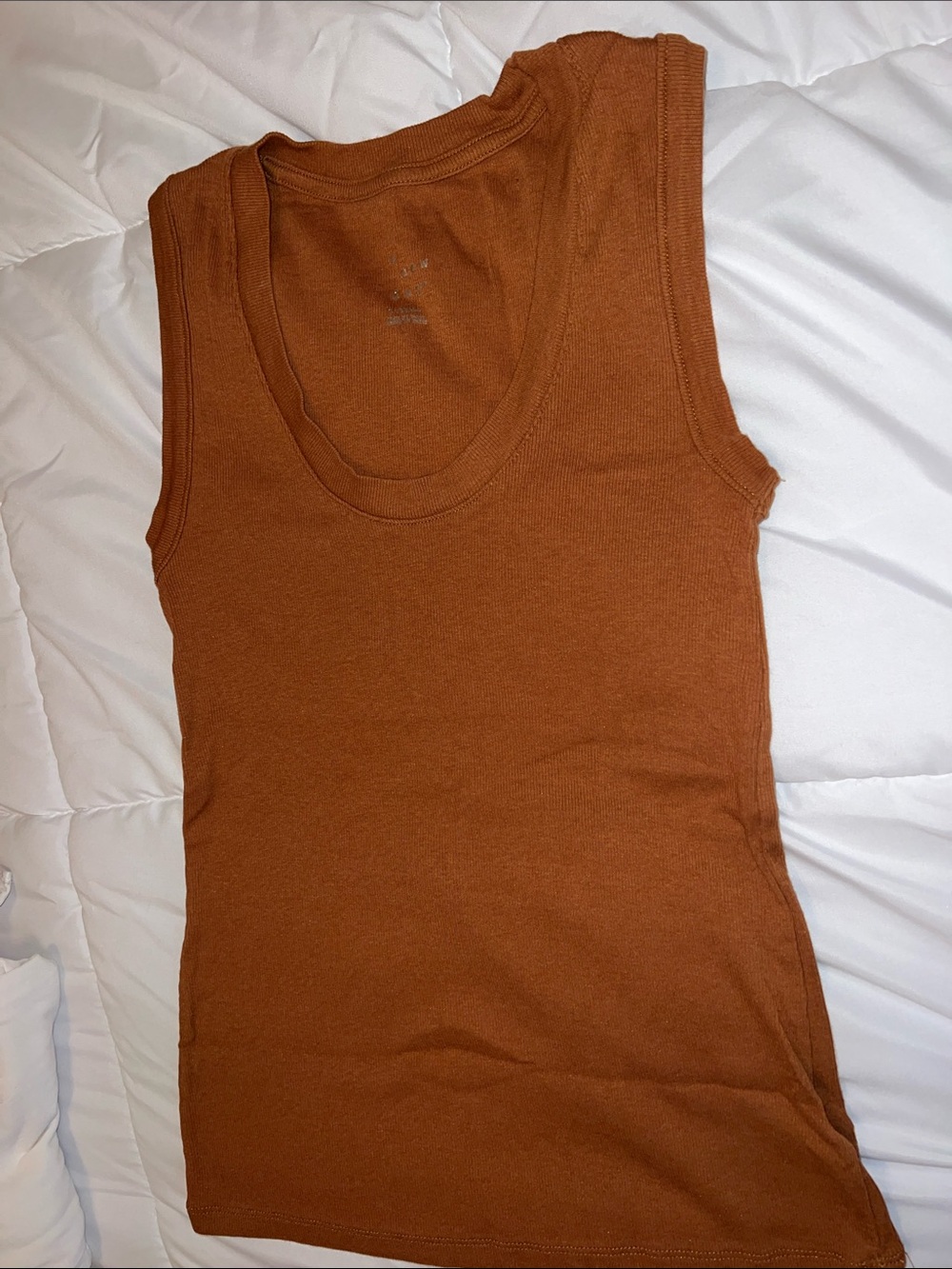 A New Day Ribbed Tank Top - Rust - Picture 3 of 4